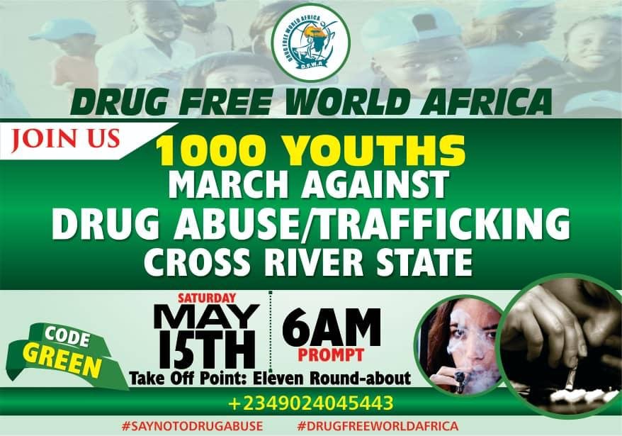 CROSS RIVER MARCH AGAINST DRUG USE/TRAFFICKING. JOIN THE TRAIN ON SATURDAY 15TH MAY 6AM PROMPT.